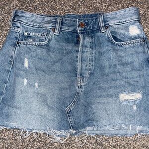 Blue A-Line Mini Skirt for Casual Night Out